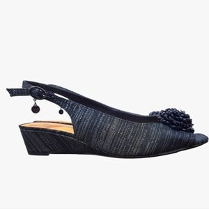 J. Renee Black Womens Sandals Size 81/2 WW